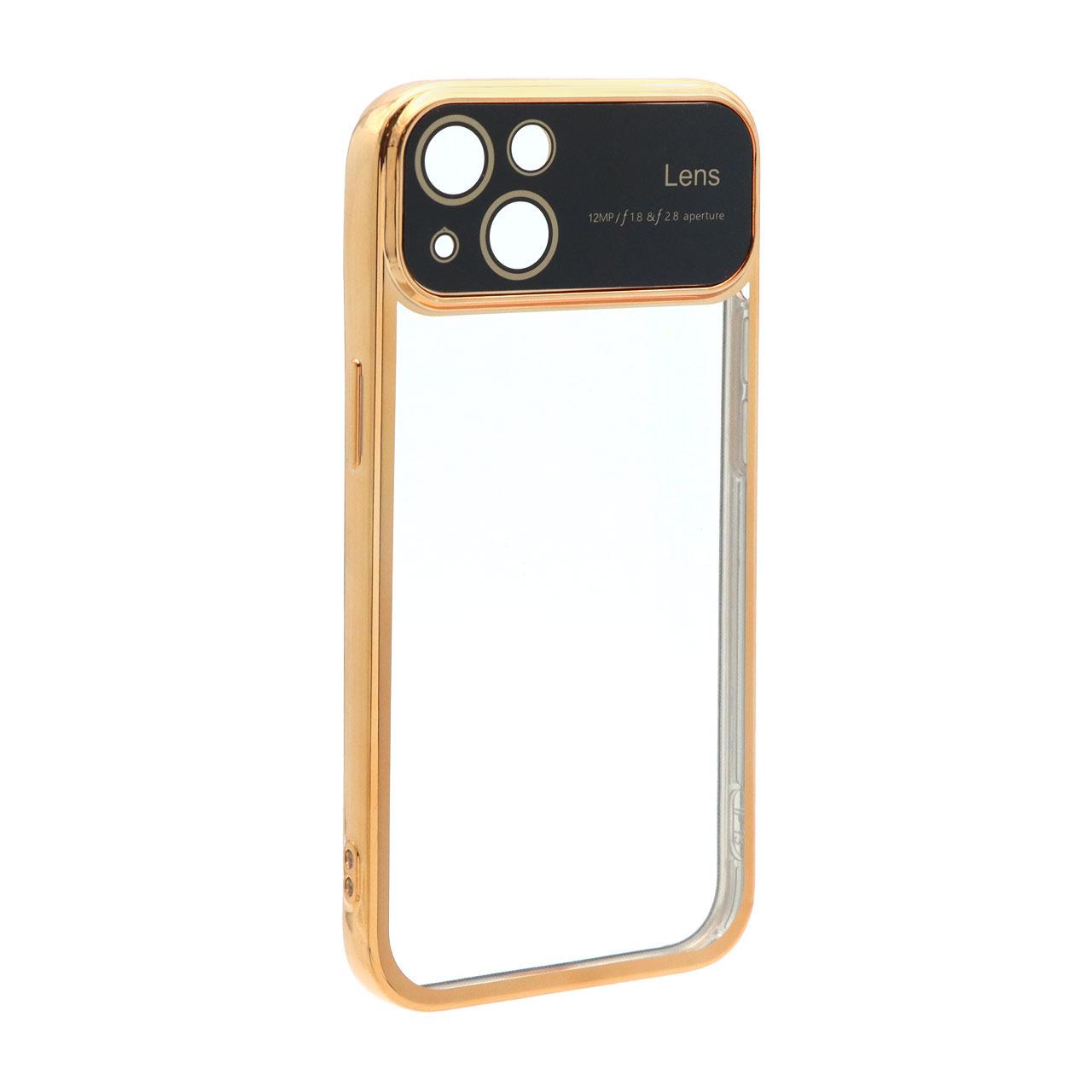 قاب دور رنگی محافظ لنزشیشه ای آیفون13 طلایی