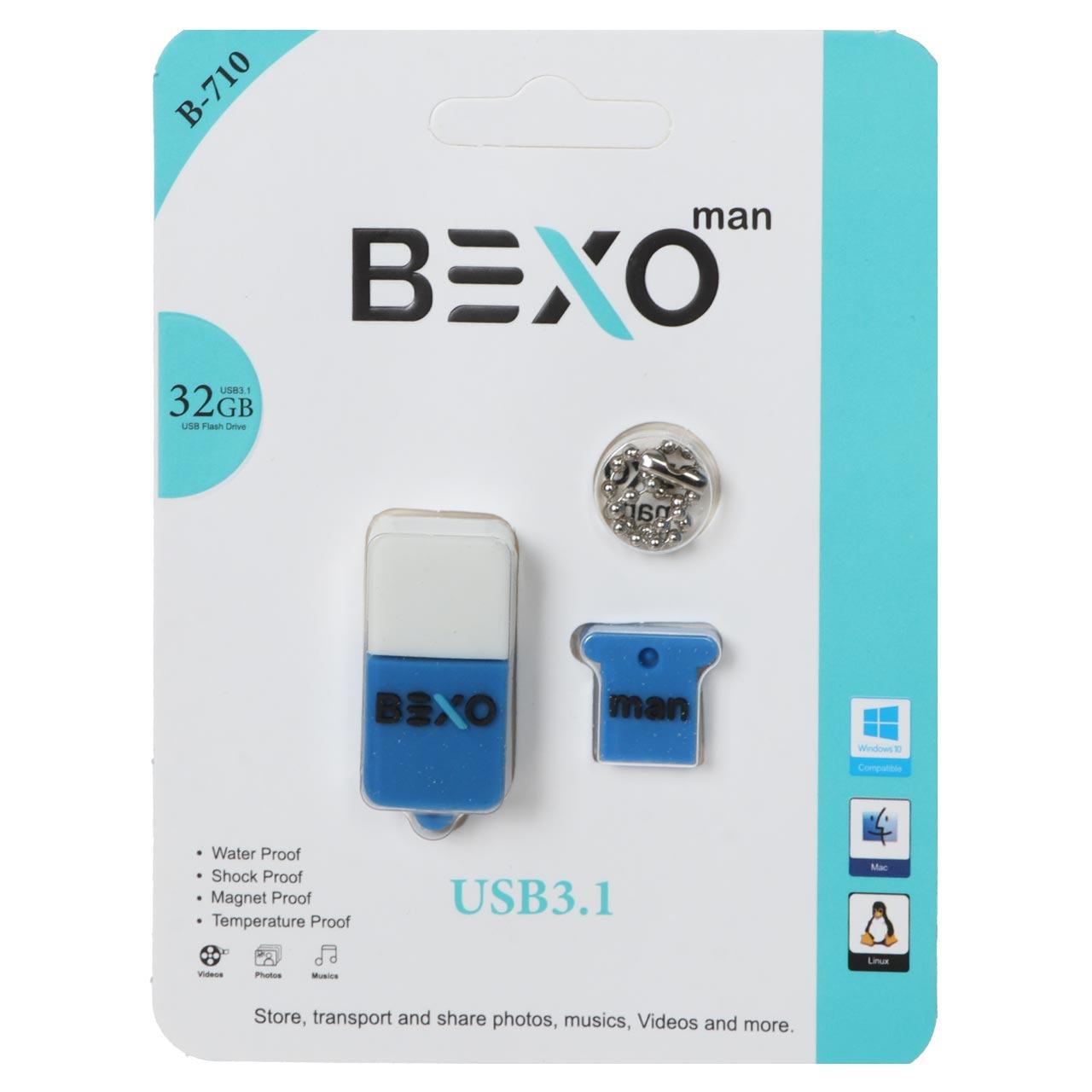 فلش 32GB USB3.1 BEXO B-710 آبی کاربنی