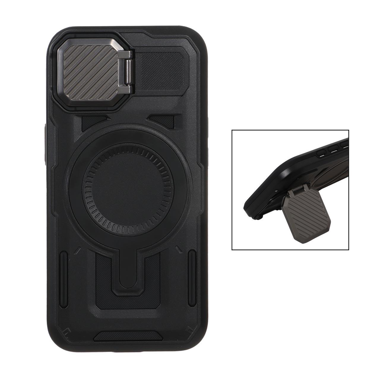 قاب Defender پشت سخت فلزی آیفون13 مشکی