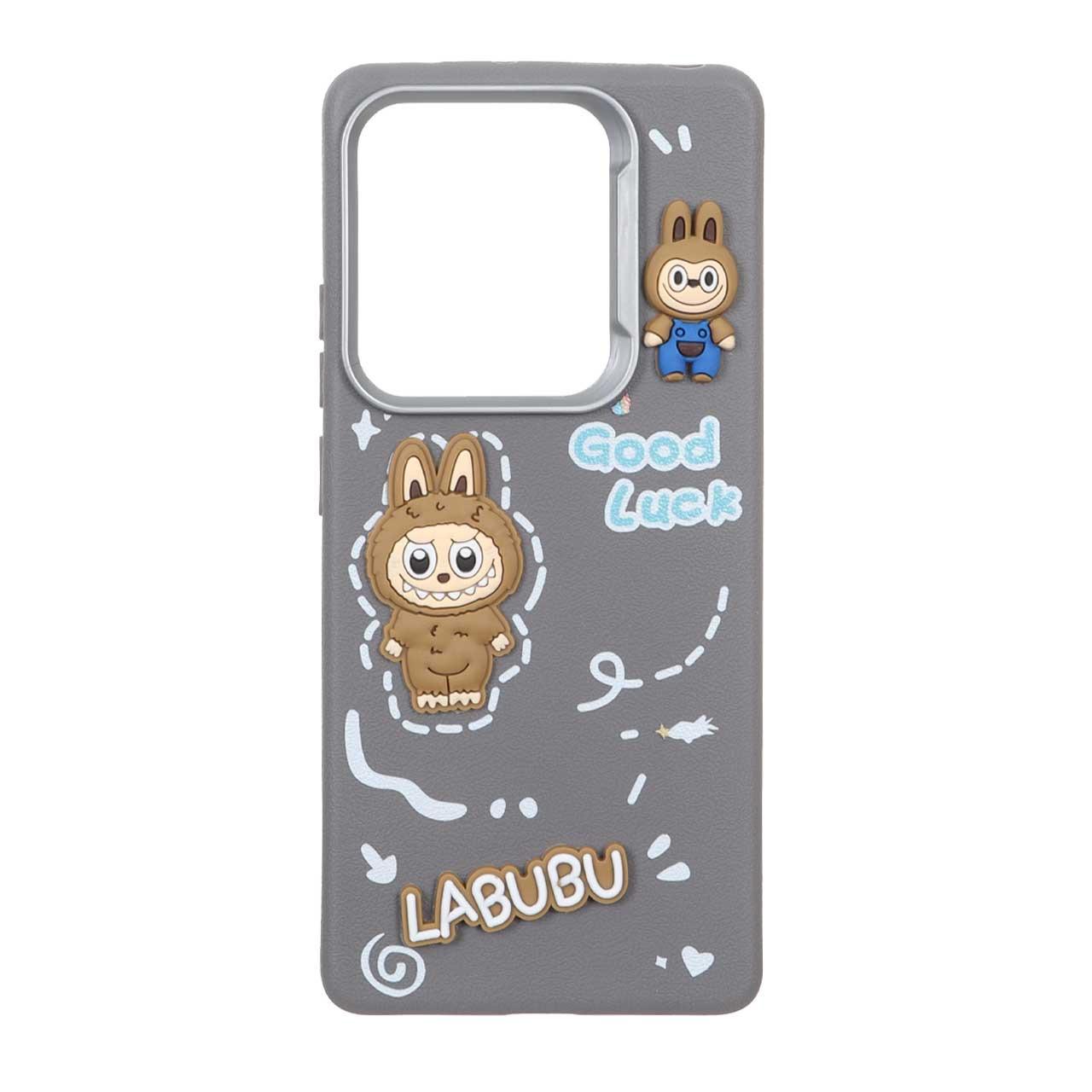 قاب Texture لنزسیلور Labubu شیائومیNote14S خاکستری