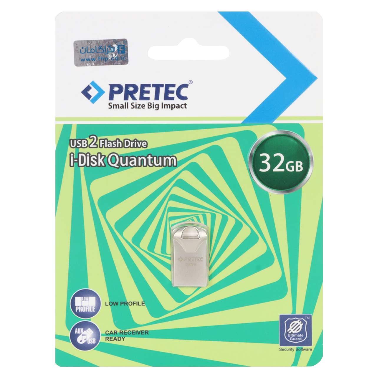 فلش 32GB USB2 Pretec i-Disk Quantum نقره ای