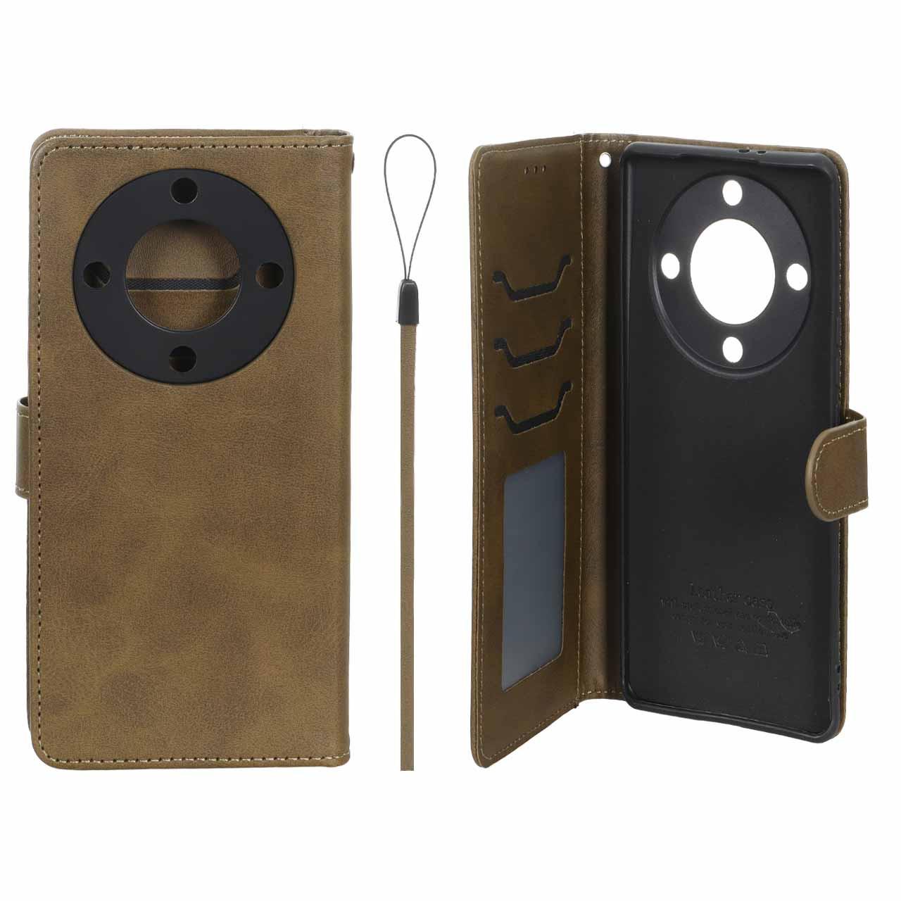 کیف موبایل مگنتی درجه یک داخل خز آنر X9a سبززیتونی