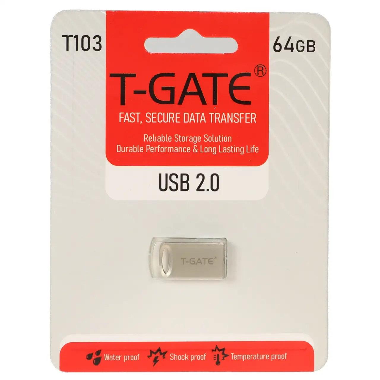 فلش 64GB USB2 T-GATE T103 نقره ای