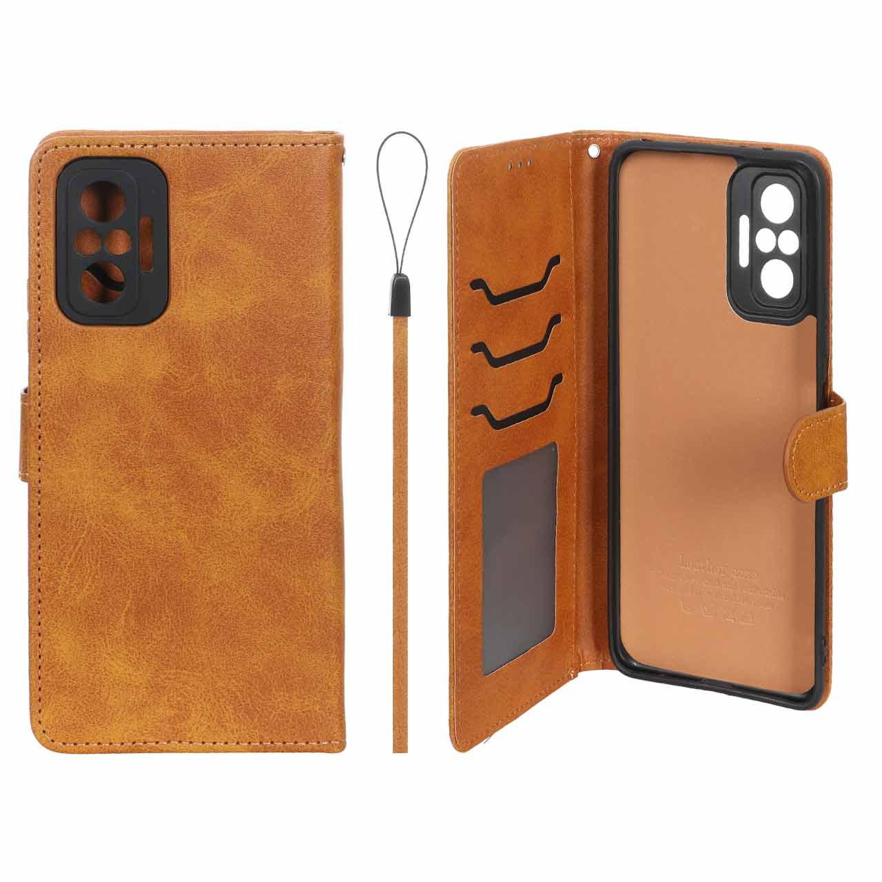 کیف موبایل مگنتی داخل خز شیائومیNote10Pro4G عسلی