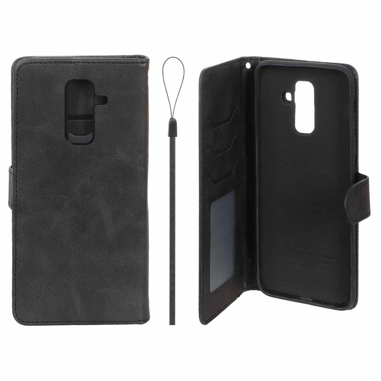 کیف موبایل مگنتی داخل خز سامسونگA6Plus مشکی