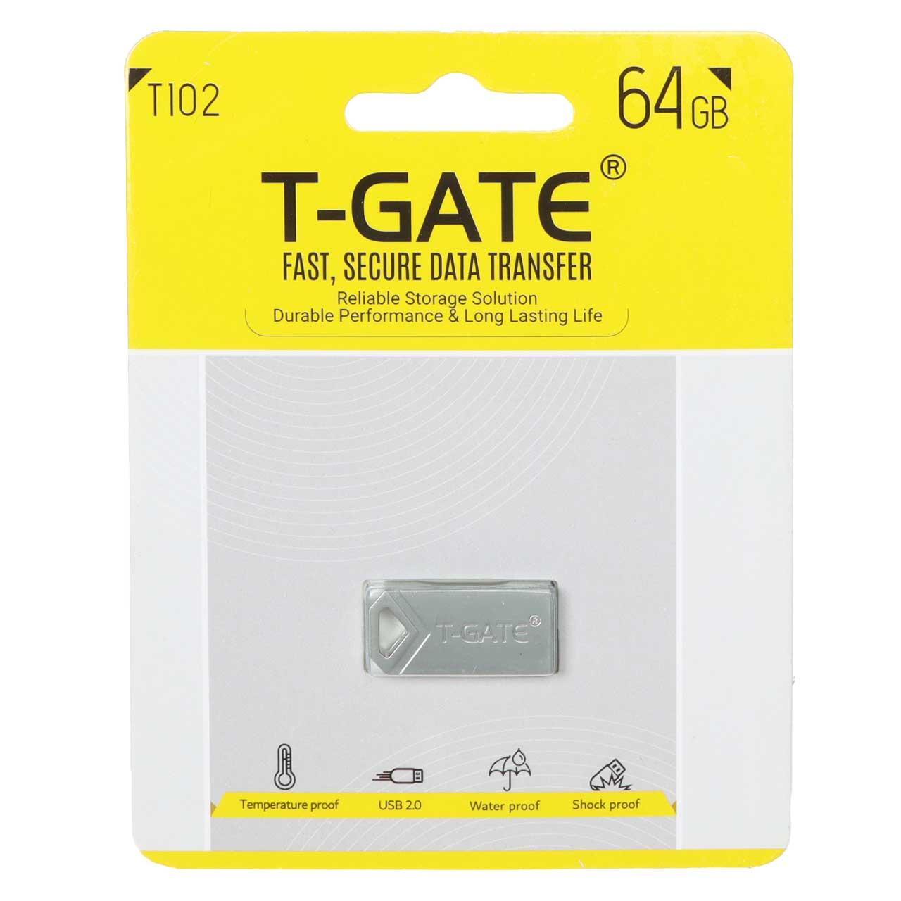 فلش 64GB USB2 TGATE T102 نقره ای