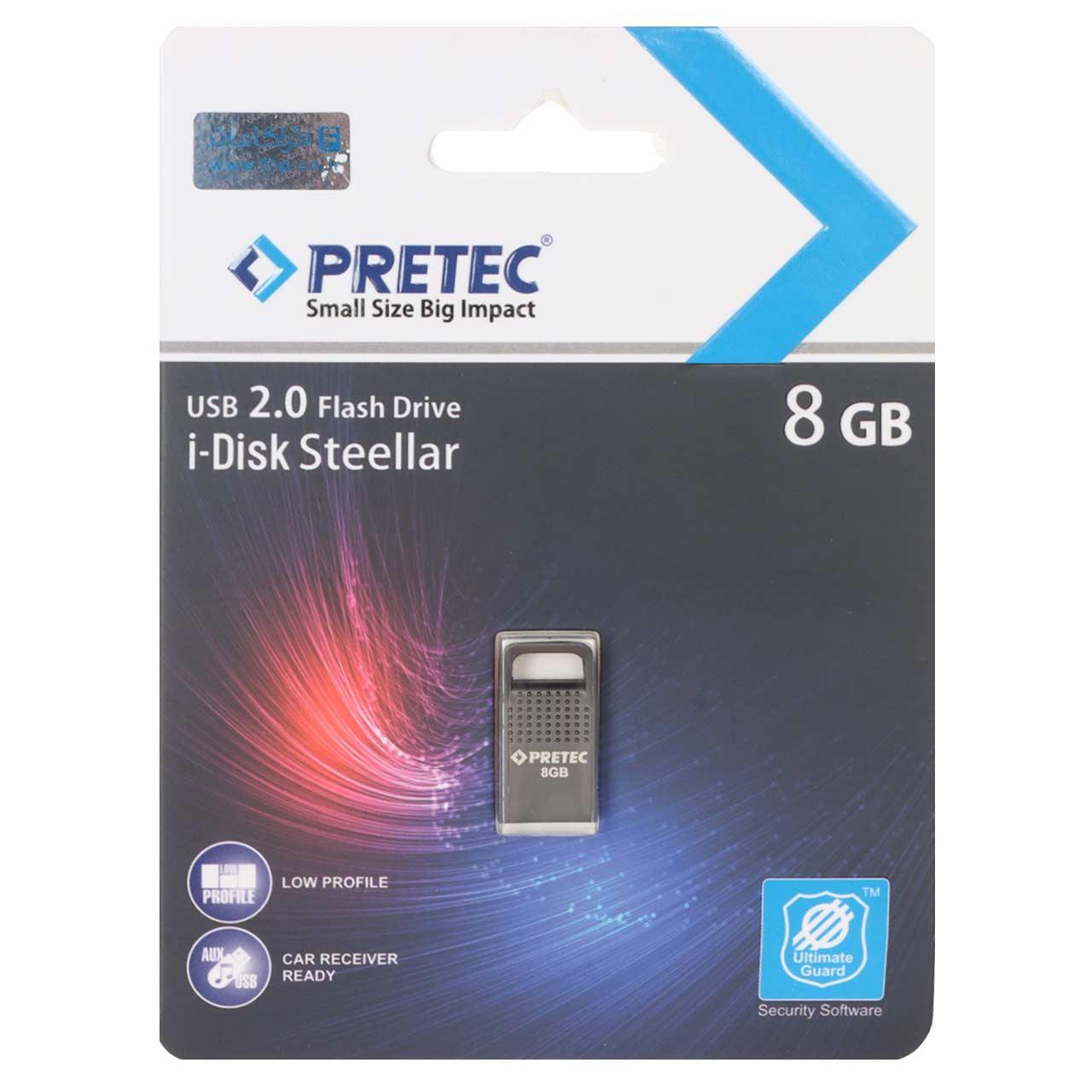 فلش 8GB USB2 Pretec iDisk Steelar خاکستری