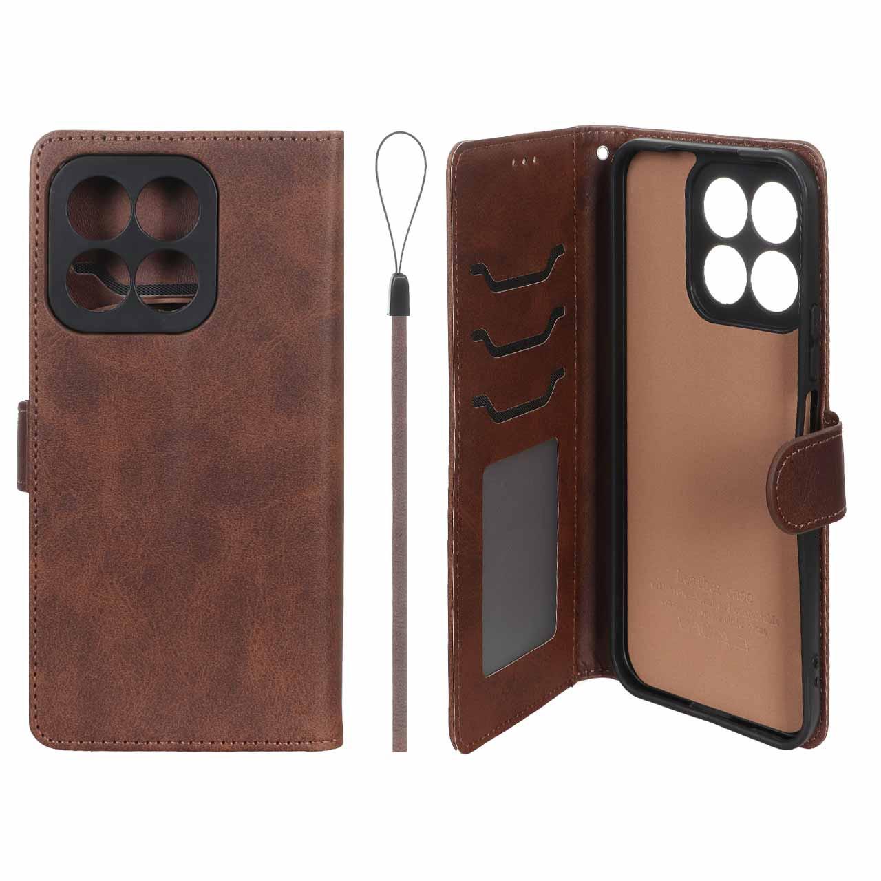 کیف موبایل مگنتی داخل خز آنر X8c قهوه ای