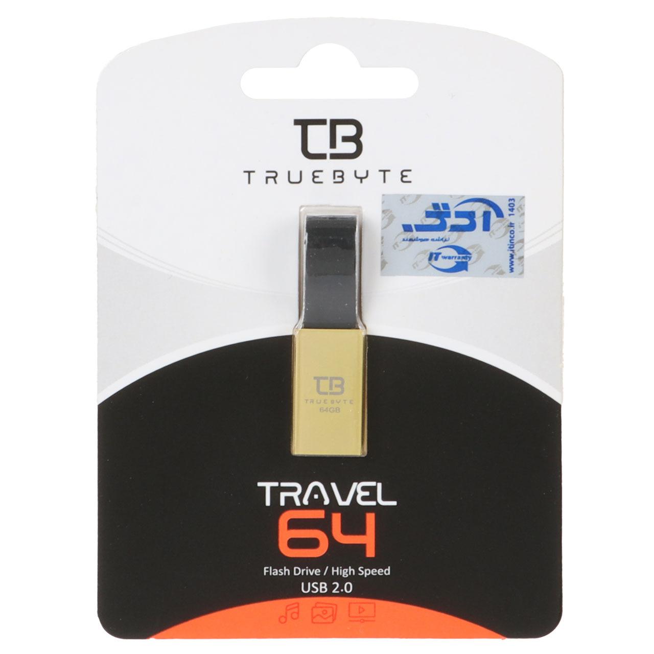 فلش 64GB USB2 TRUEBYTE TRAVEL طلایی