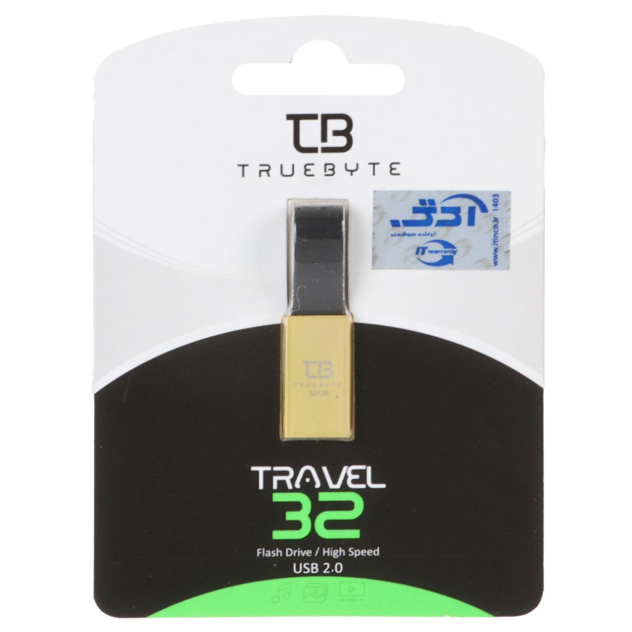 فلش 32GB USB2 TRUEBYTE TRAVEL طلایی