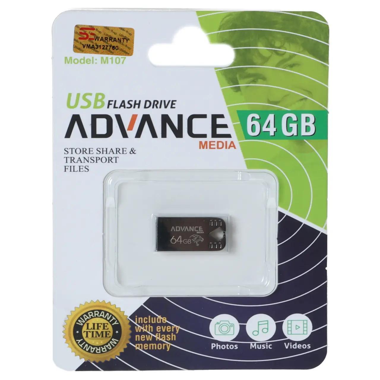 فلش 64GB USB2 Advance MediaM107 مشکی