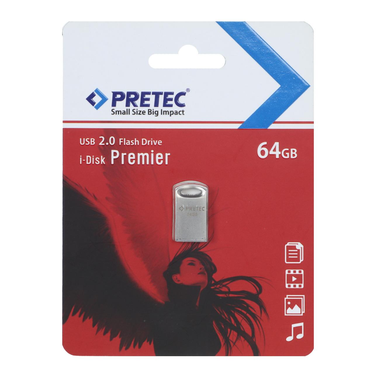 فلش 64GB USB2 Pretec Premier نقره ای