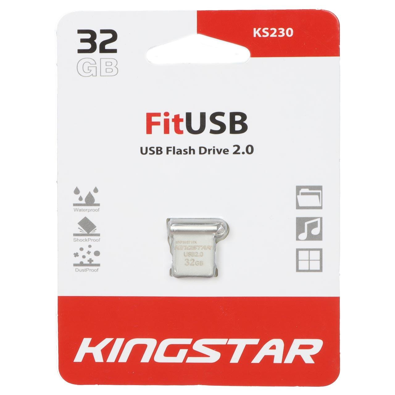 فلش 32GB USB2 KingStar Fit KS230 W/C