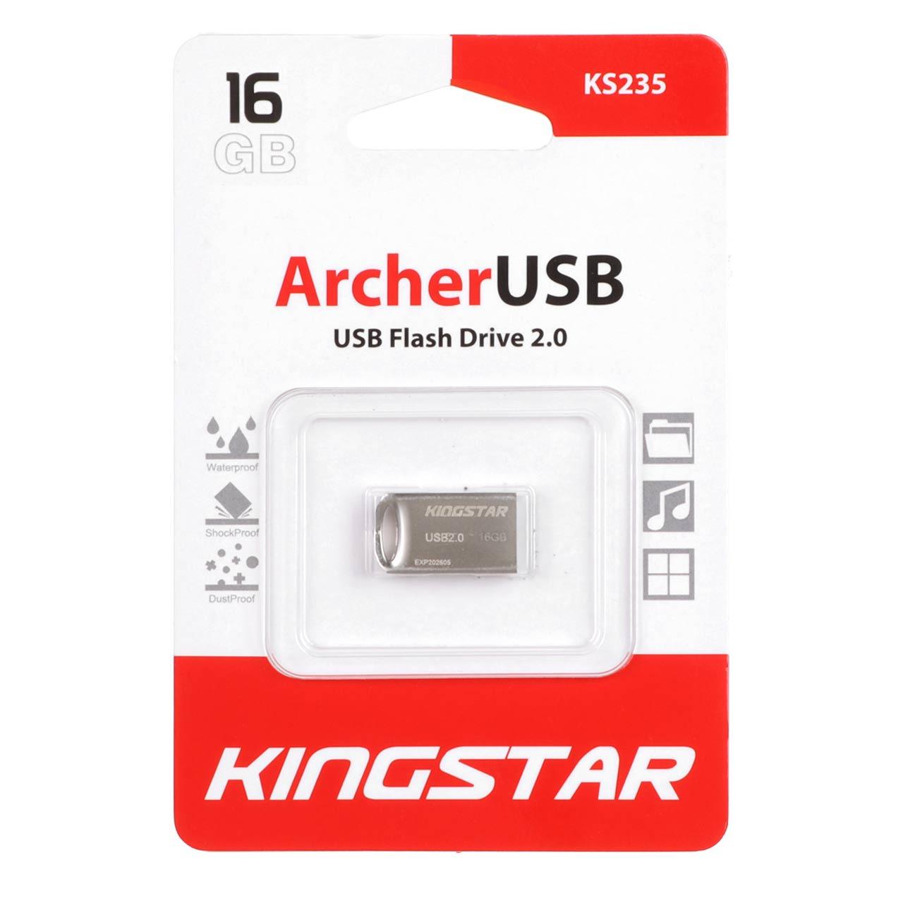 فلش 16GB USB2 KingStar Archer KS235 نقره ای