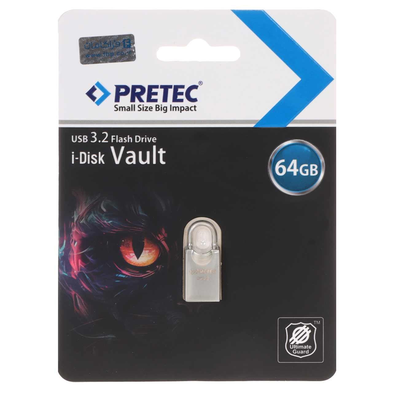 فلش 64GB USB3.2 Pretec Vault نقره ای