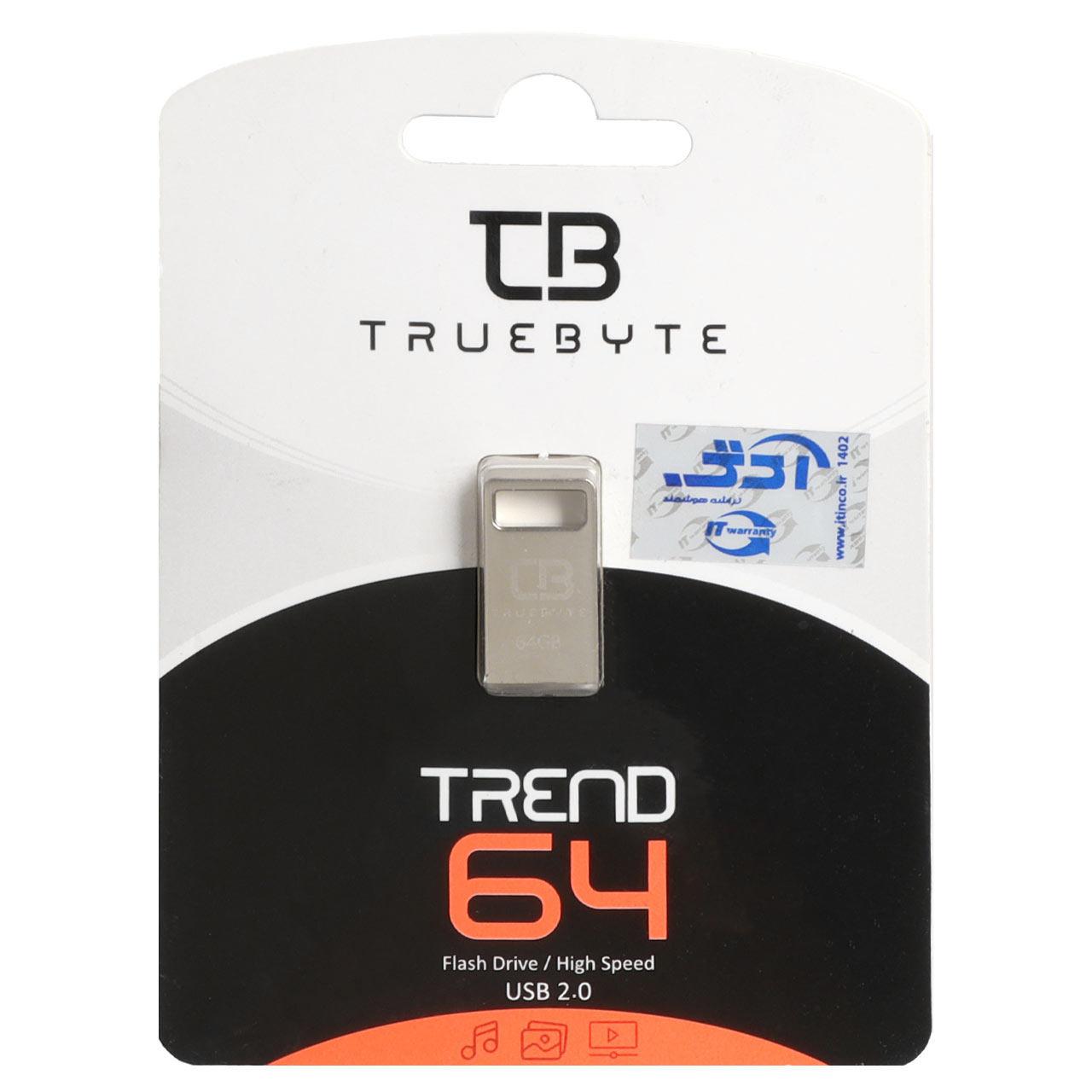فلش 64GB USB2 Truebyte TREND نقره ای