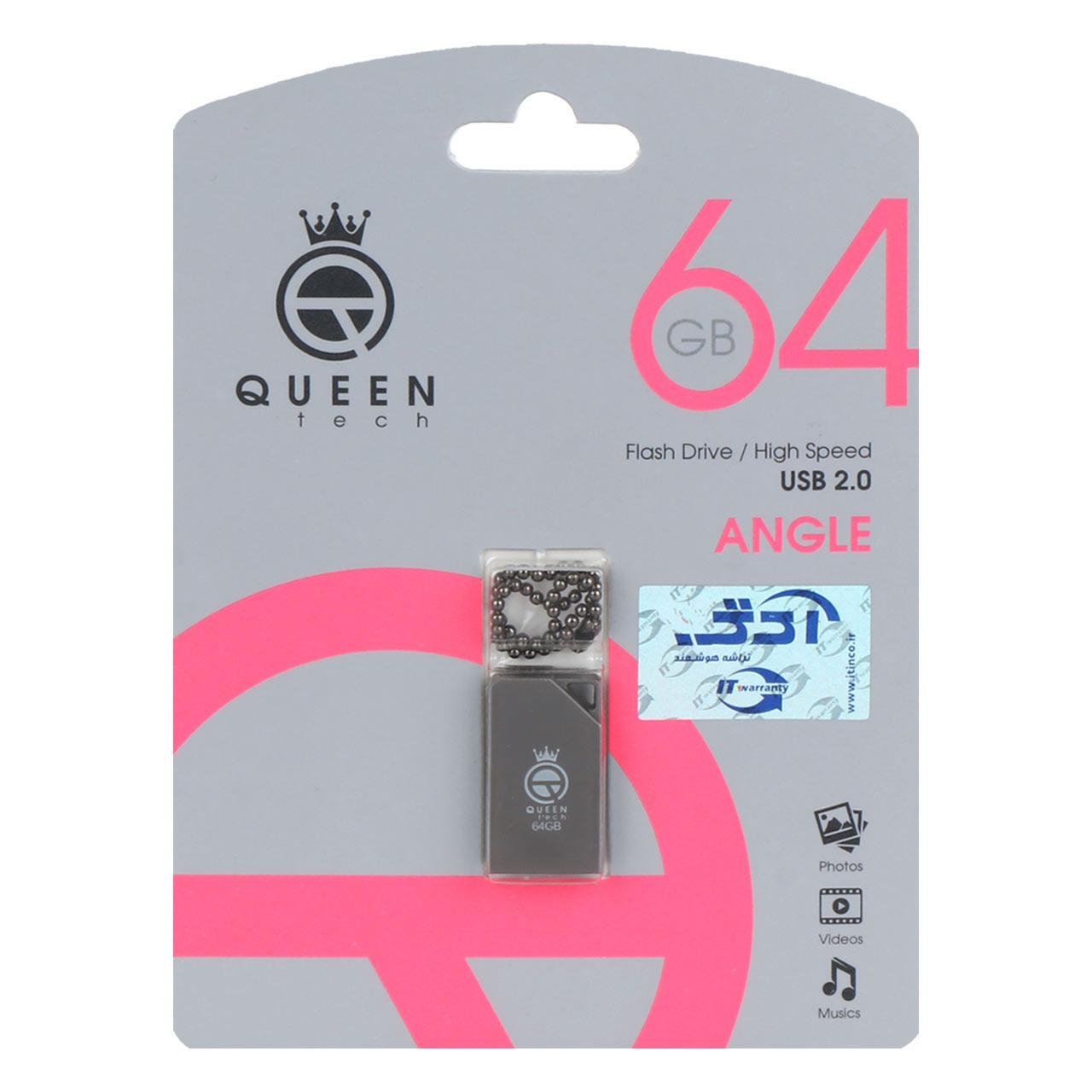 فلش 64GB USB2 Queen Angle مشکی