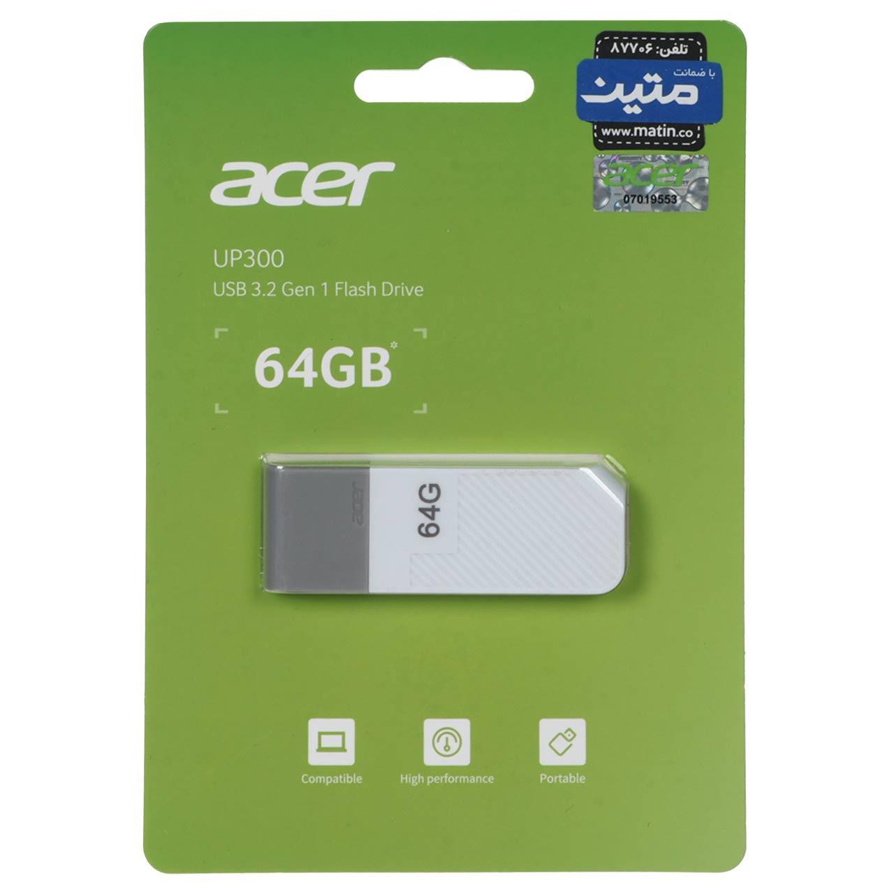 فلش 64GB USB3.2 Acer UP300 سفید
