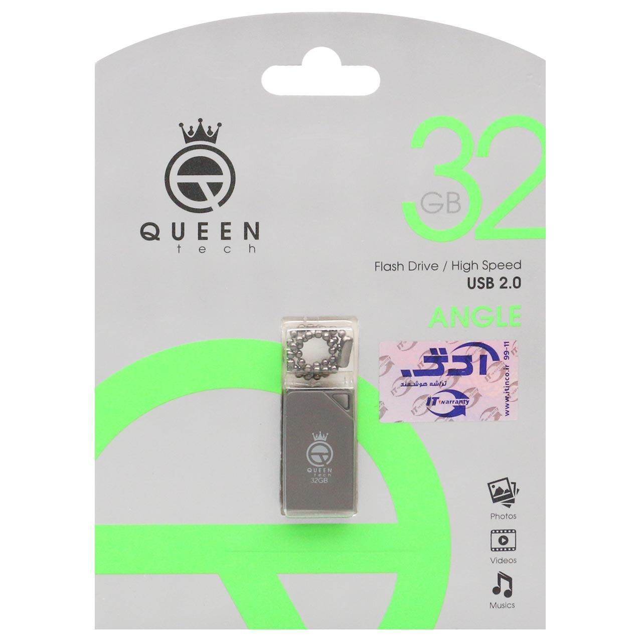 فلش 32GB USB2 Queen Angle مشکی