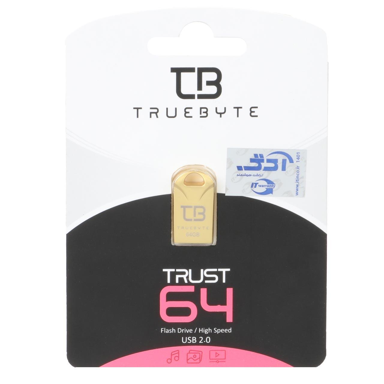 فلش 64GB USB2 TRUEBYTE TRUST طلایی
