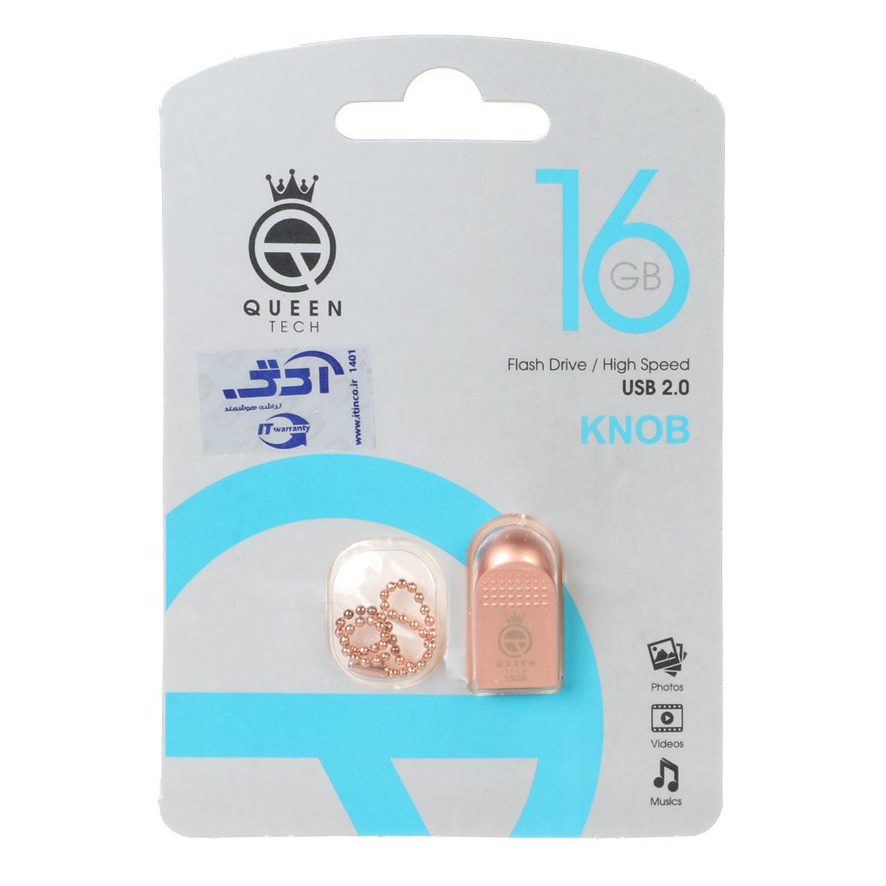 فلش 16GB USB2 Queen KNOB رزگلد