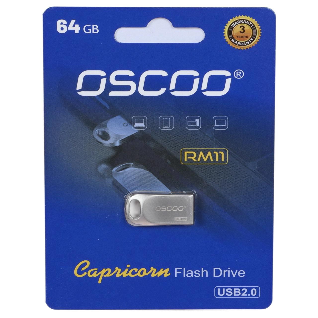 فلش 64GB USB2 OSCOO RM11 نقره ای