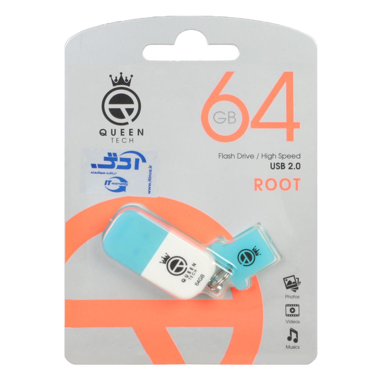 فلش 64GB USB2 Queen Root آبی