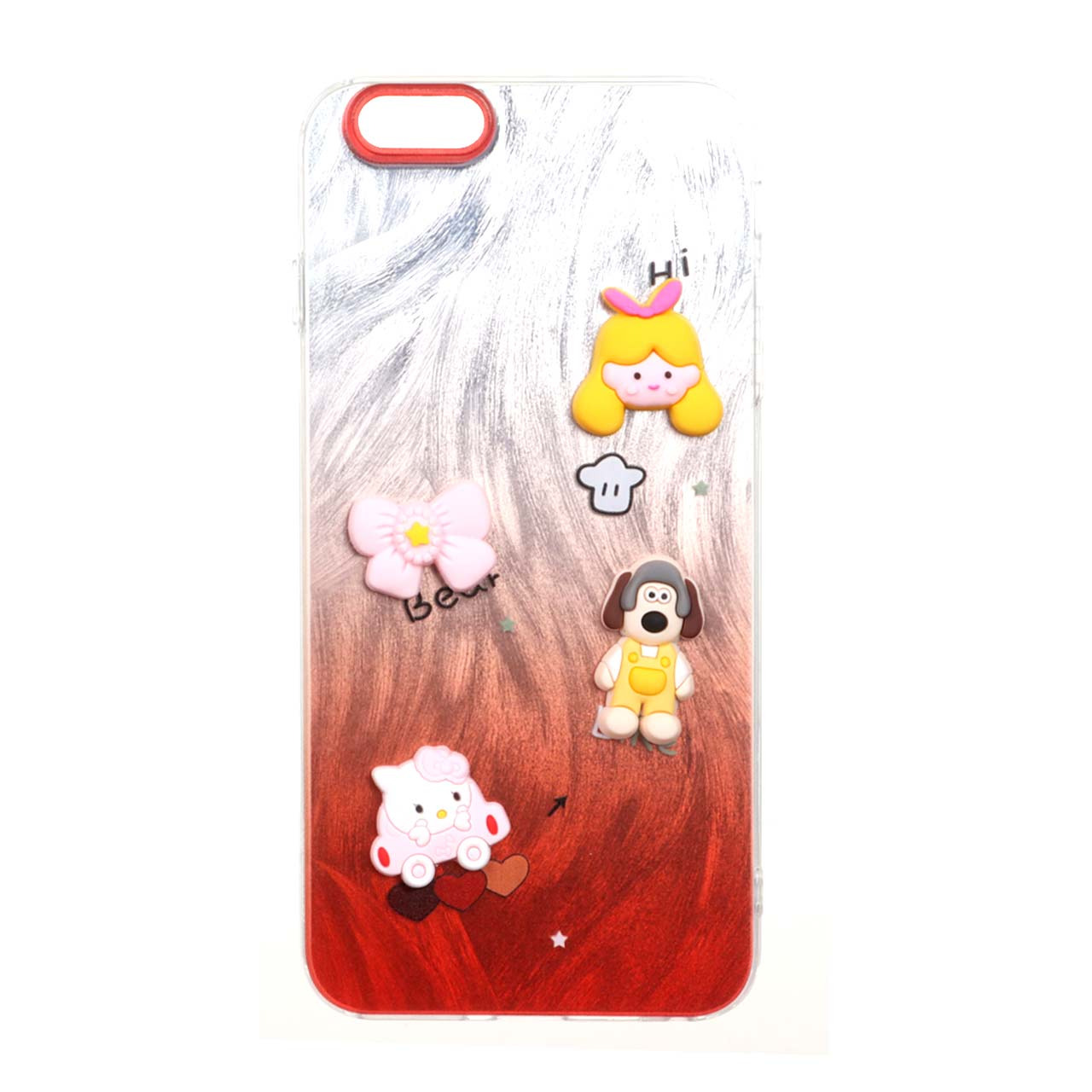 قاب اطلسی عروسک برجسته پاستیلی آیفون 6Plus کد10 C