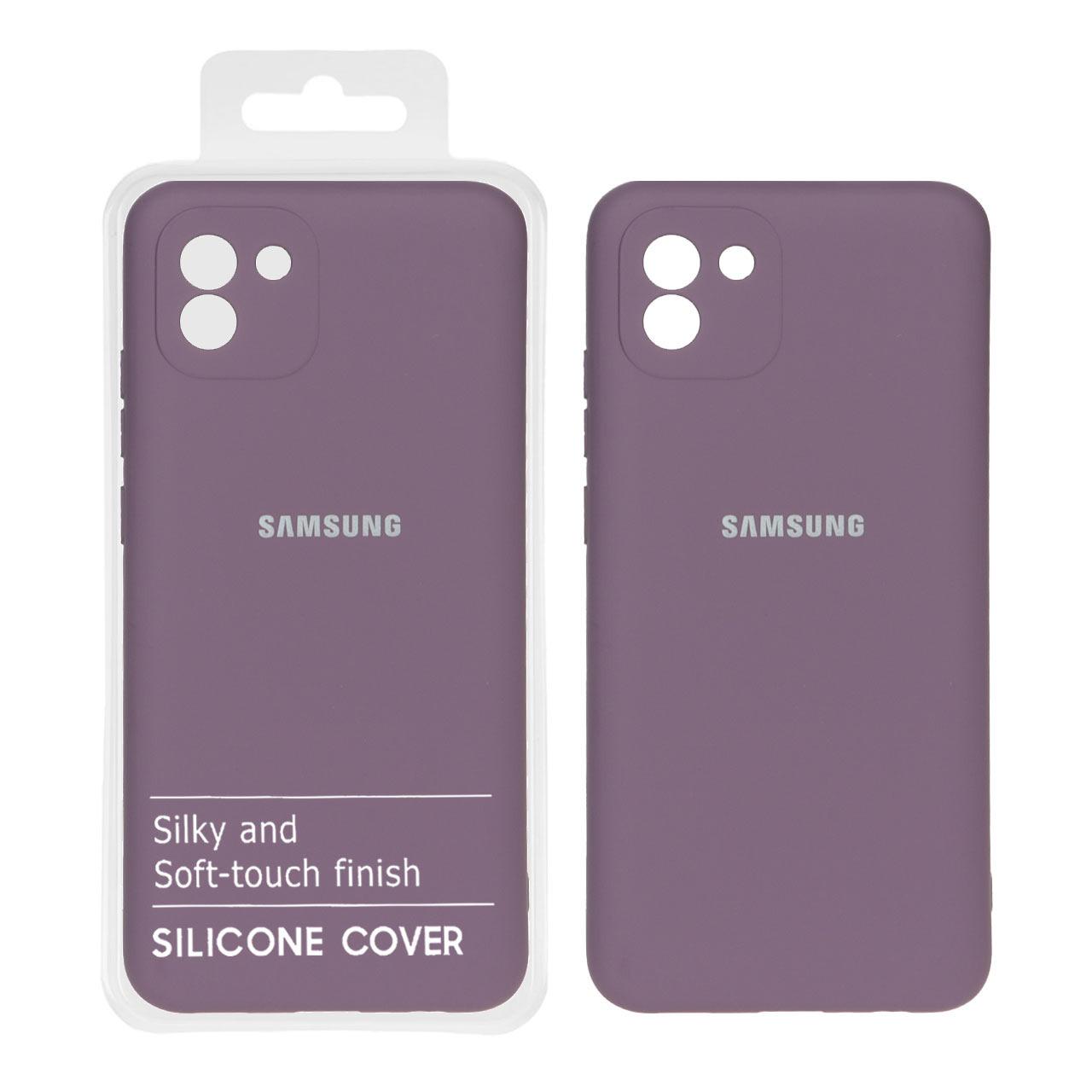 قاب نیو سیلیکون سامسونگ A03 بادمجانی