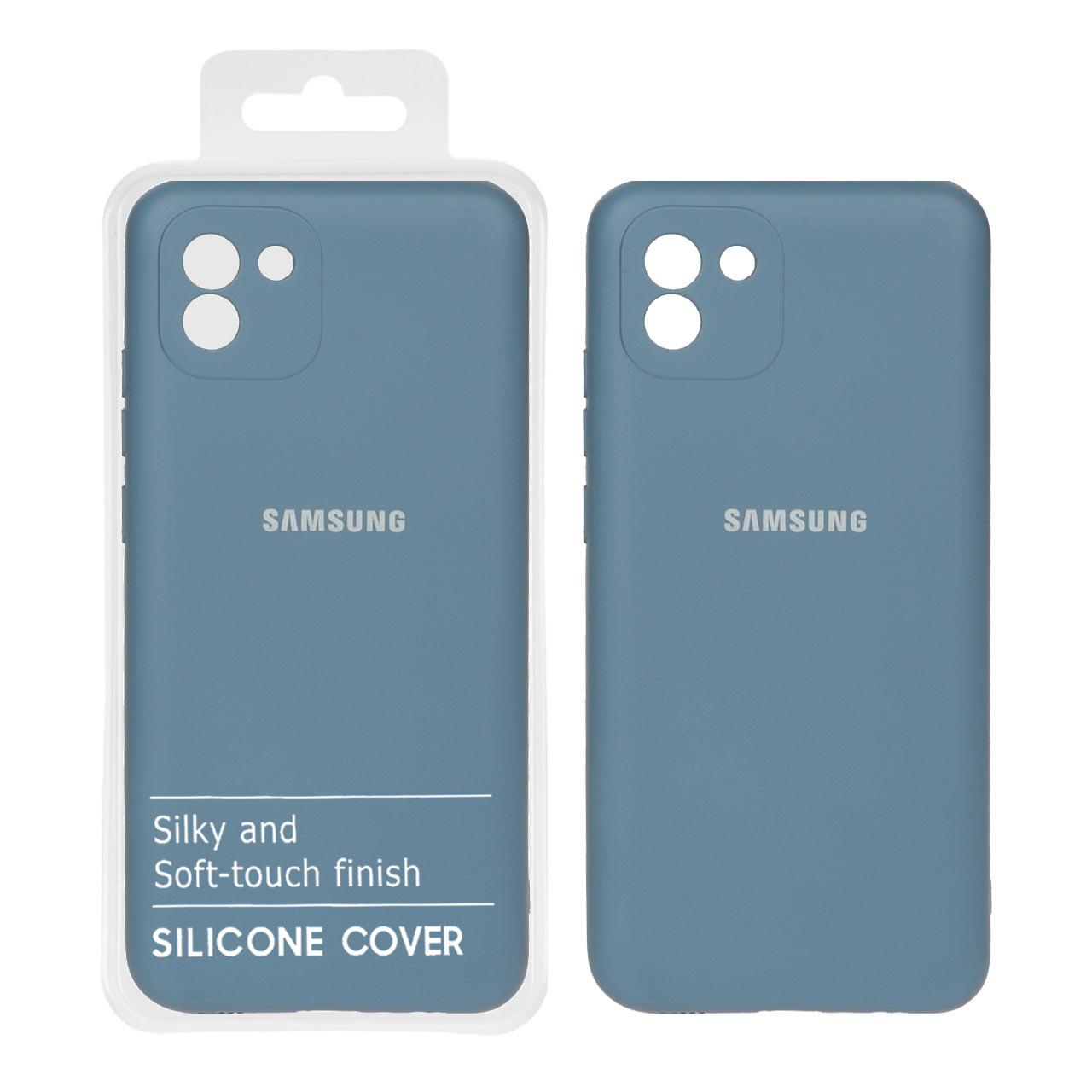 قاب نیو سیلیکون سامسونگ A03 آبی فیلی