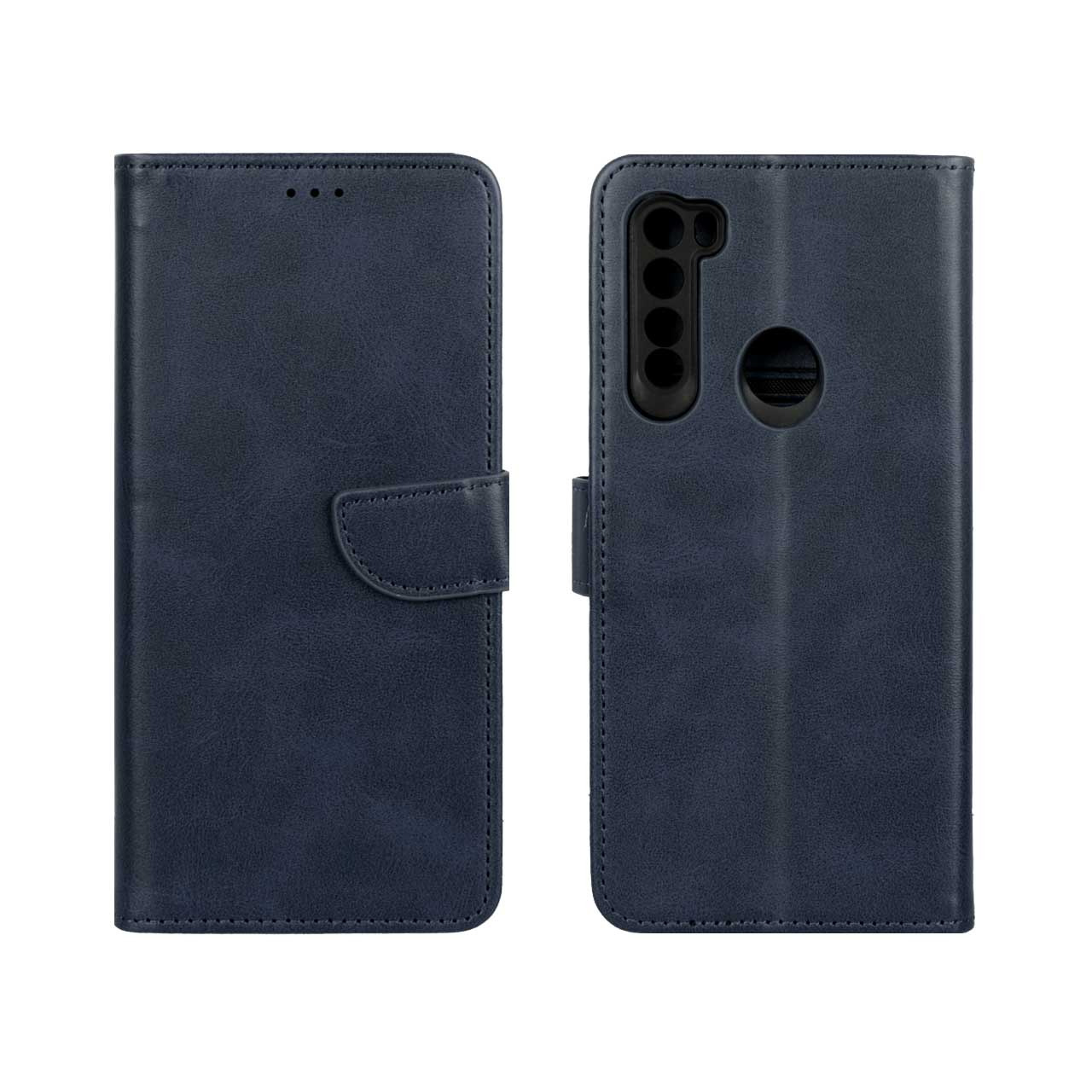 کیف چرمی موبایل مگنتی شیائومیNote8 سرمه ای