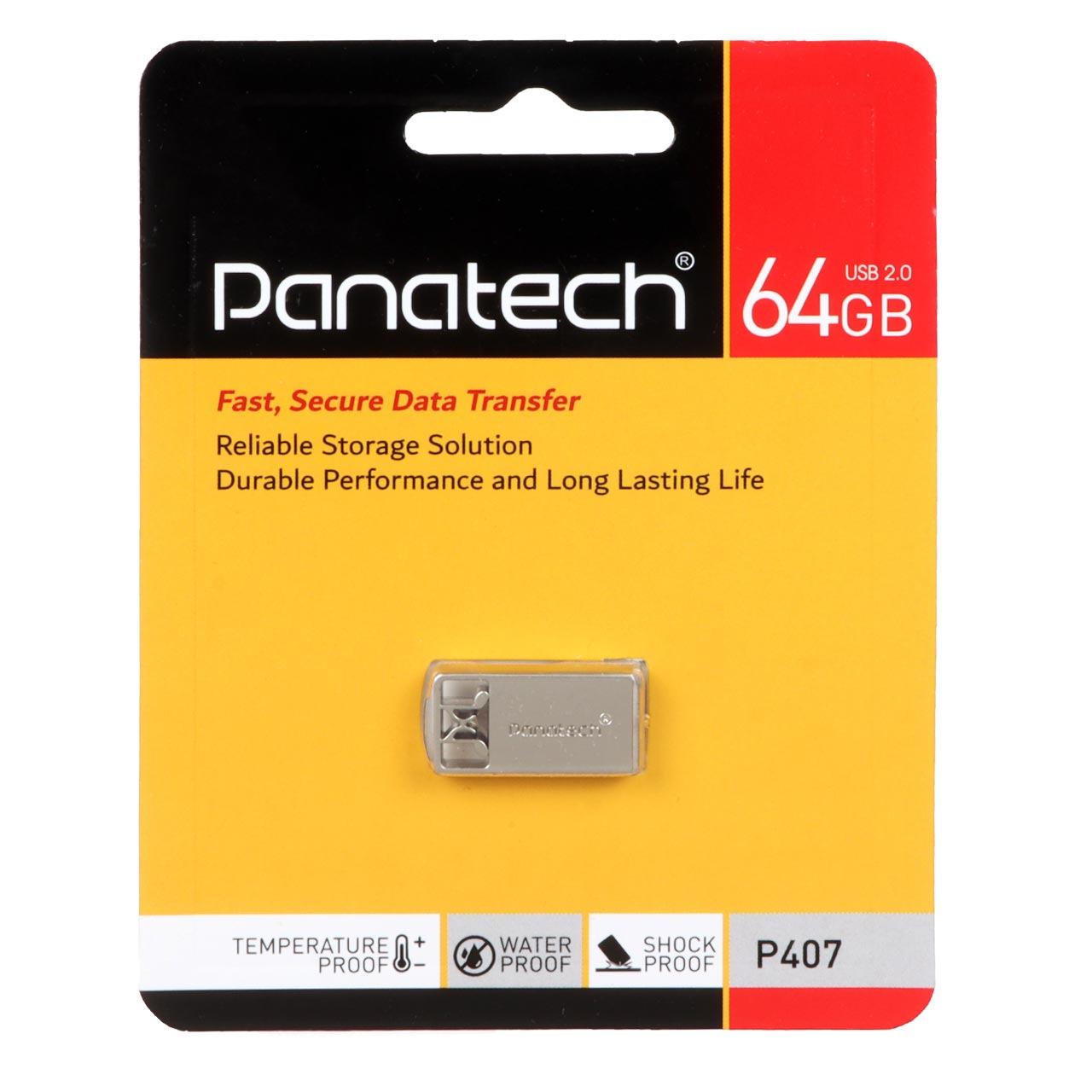 فلش 64GB USB2 Panatech P407 نقره ای