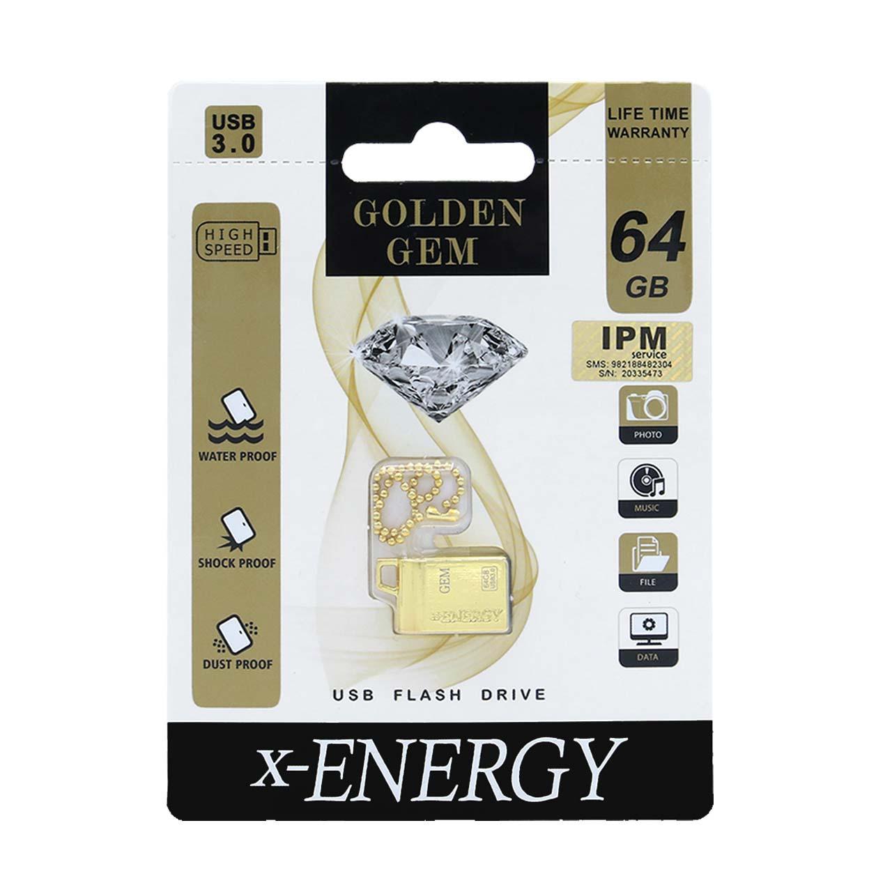 فلش 64GB USB3 X-ENERGY Golden Gem