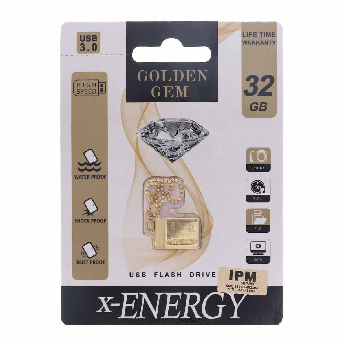 فلش 32GB USB3 X-ENERGY Golden Gem