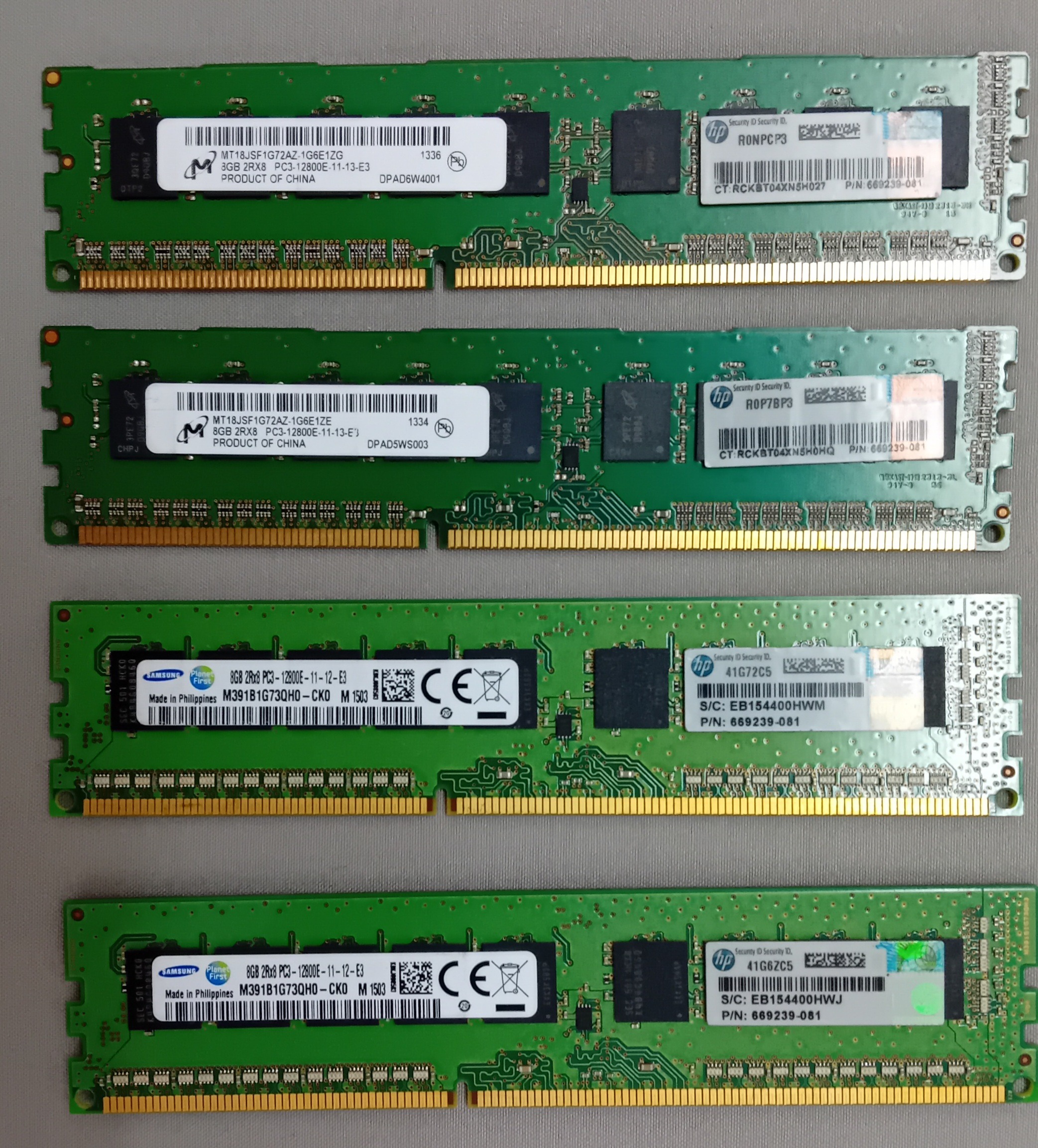 HP 8GB 2RX8 PC3-12800 ECC