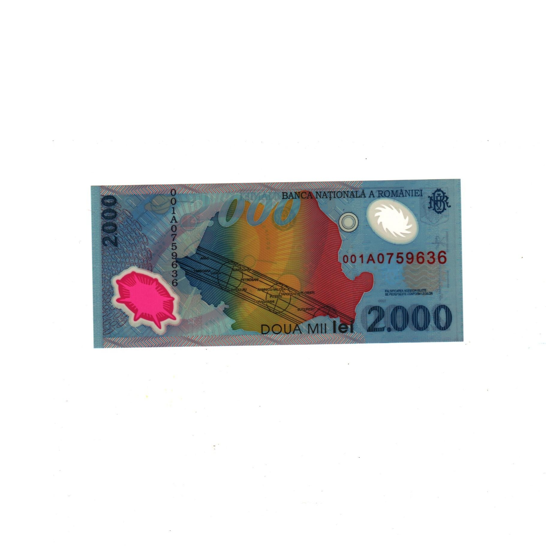 اسکناس رومانی 2000 لو خورشیدگرفتگی