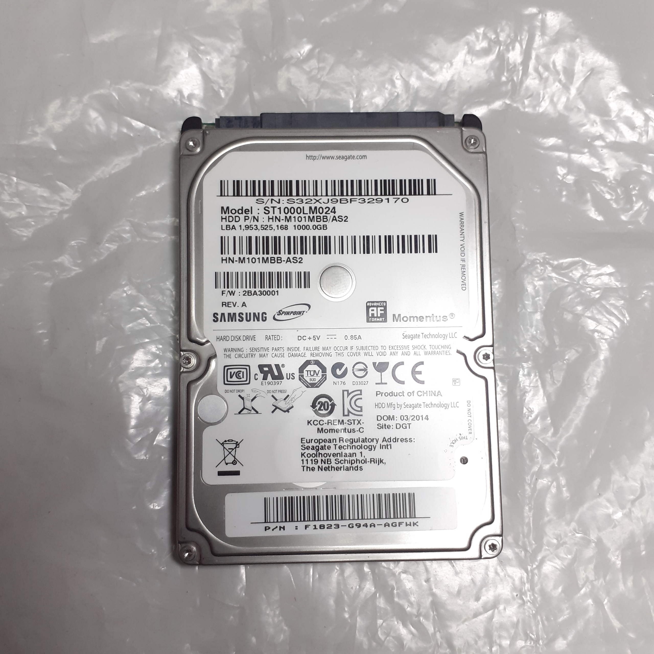 هارد لپ تاپ مدل سامسونگ 1 ترابایت