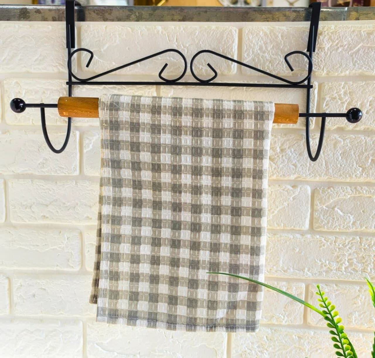 جا حوله ای کابینتی دسته چوبی