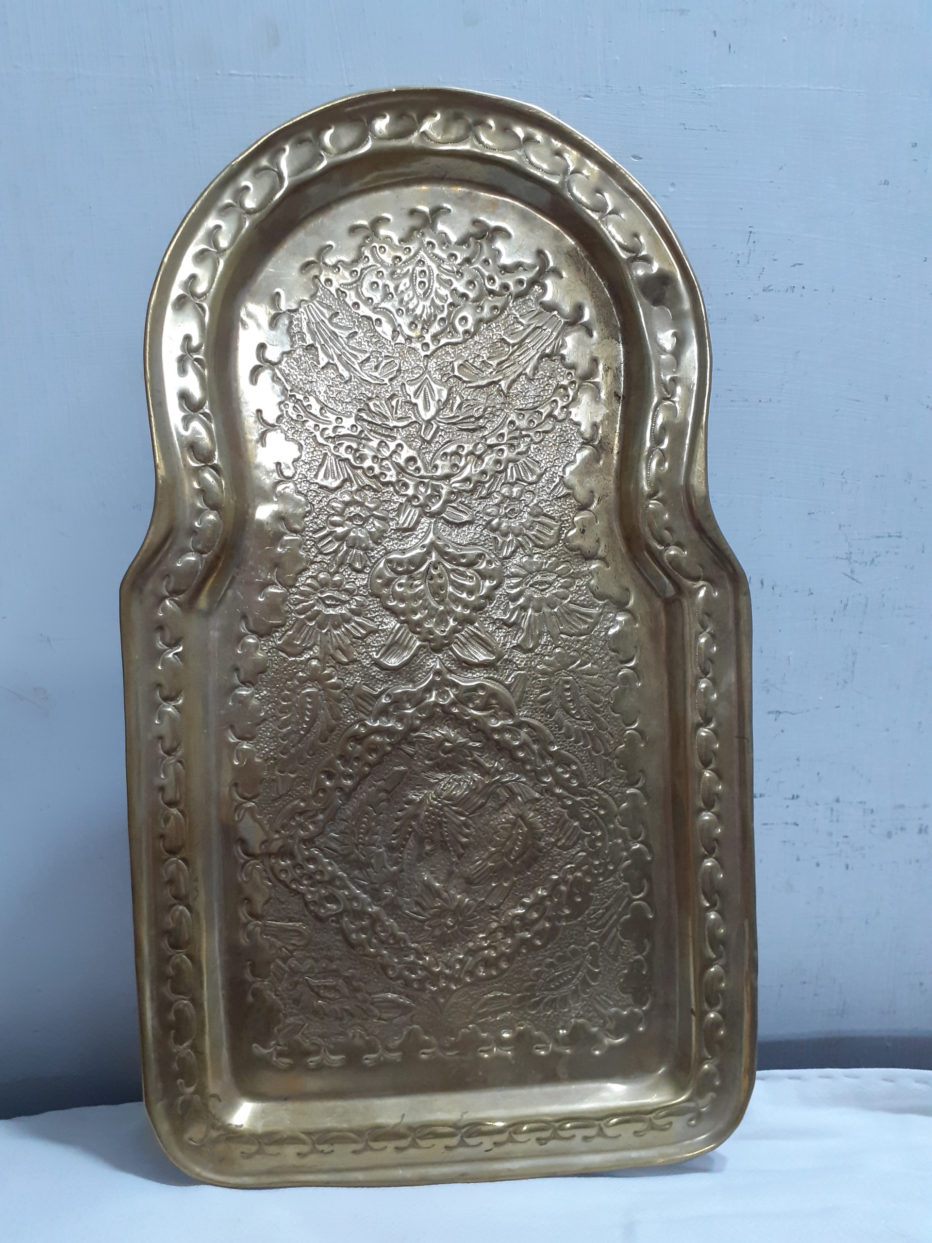 سینی برنجی زیر سماور دستساز تمام قلم