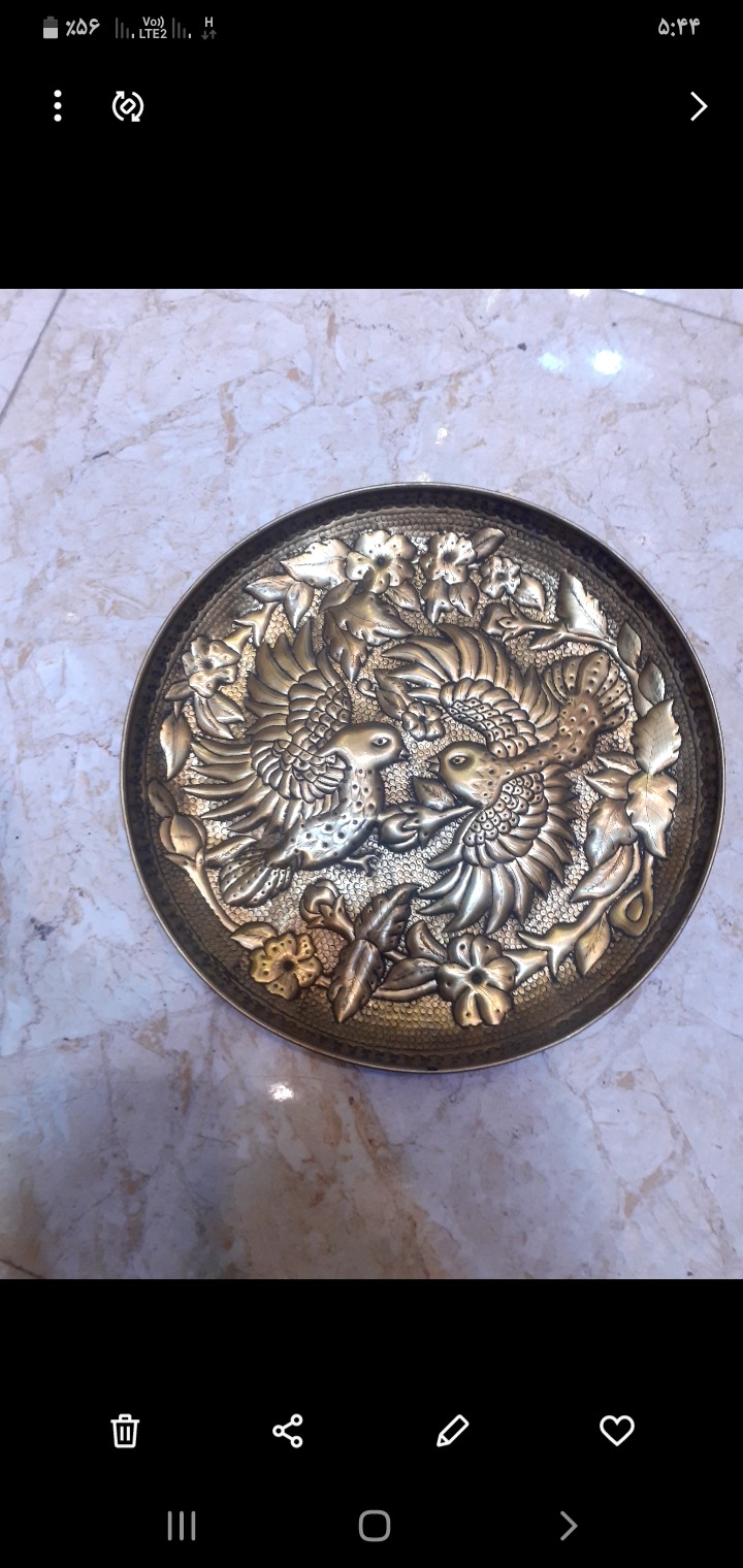 بشقاب برنجی زیبا دکوری و حتی مناصب دیوارکوب