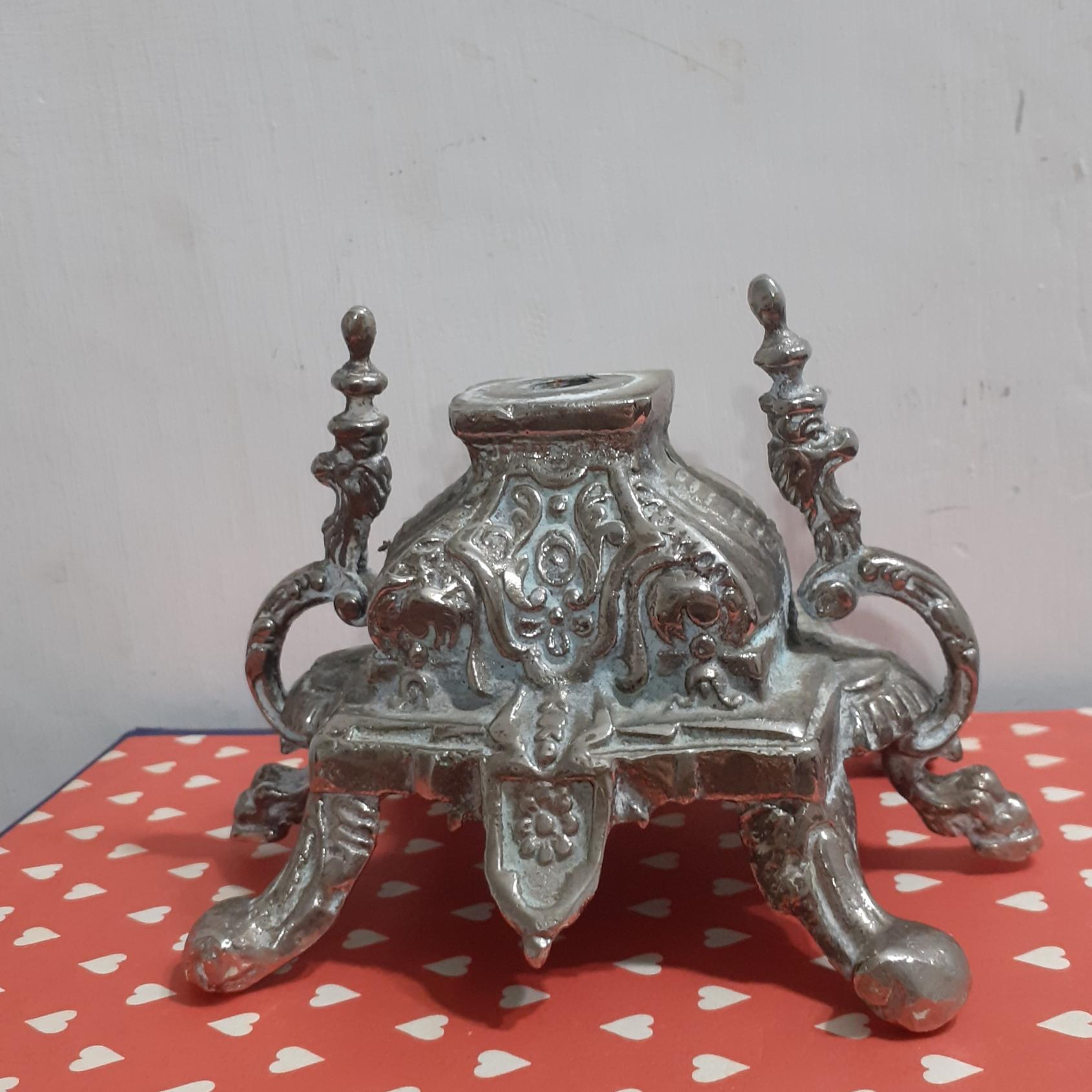 پایه شمعدان تمام برنجی سنگین ضخیم