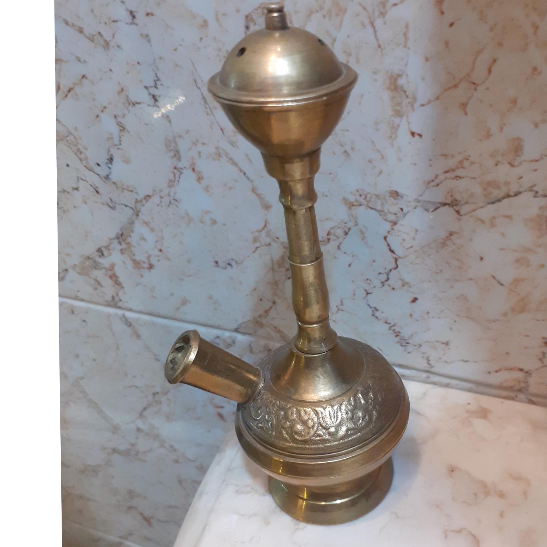 قلیان برنجی نقلی زیبا بدون شیلنگ دکوری زیبا