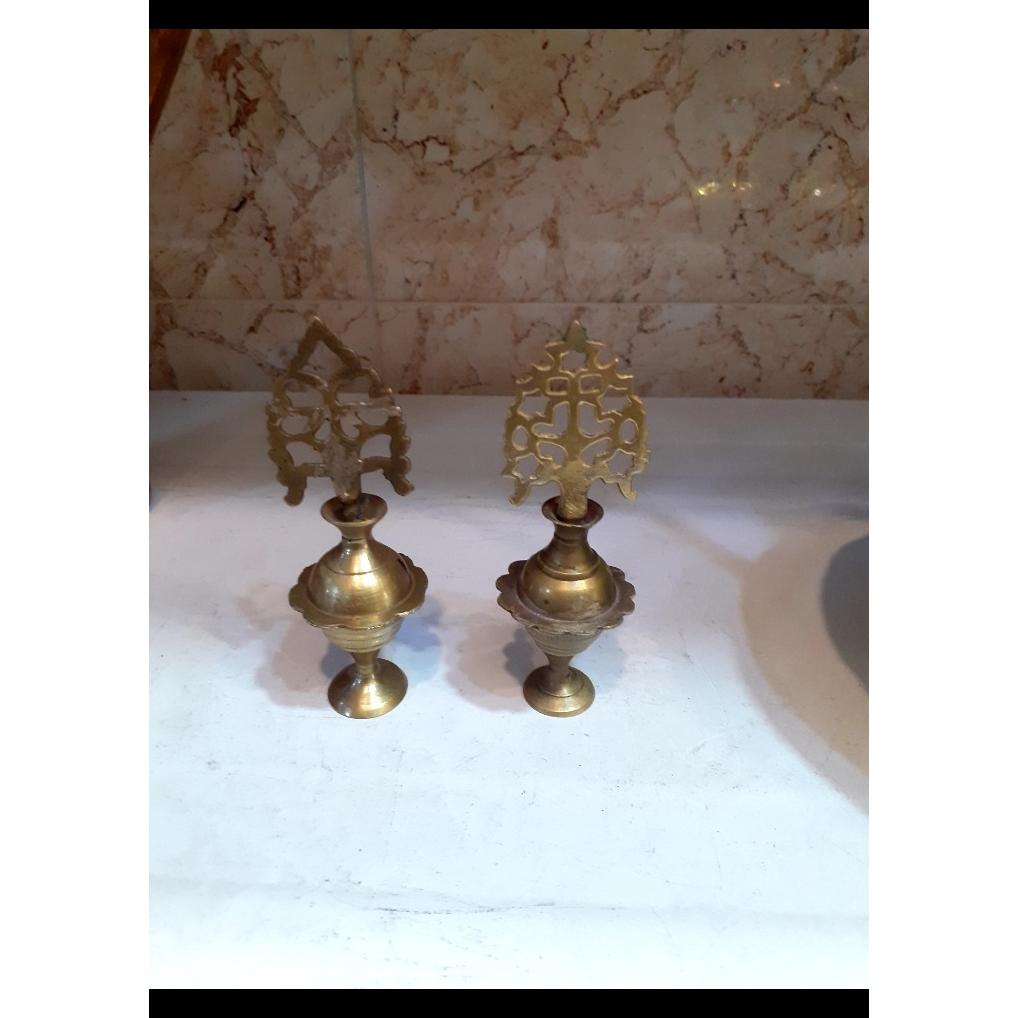 یک جفت سرمه دان تمام برنجی زیبا جفتی 490 هزار