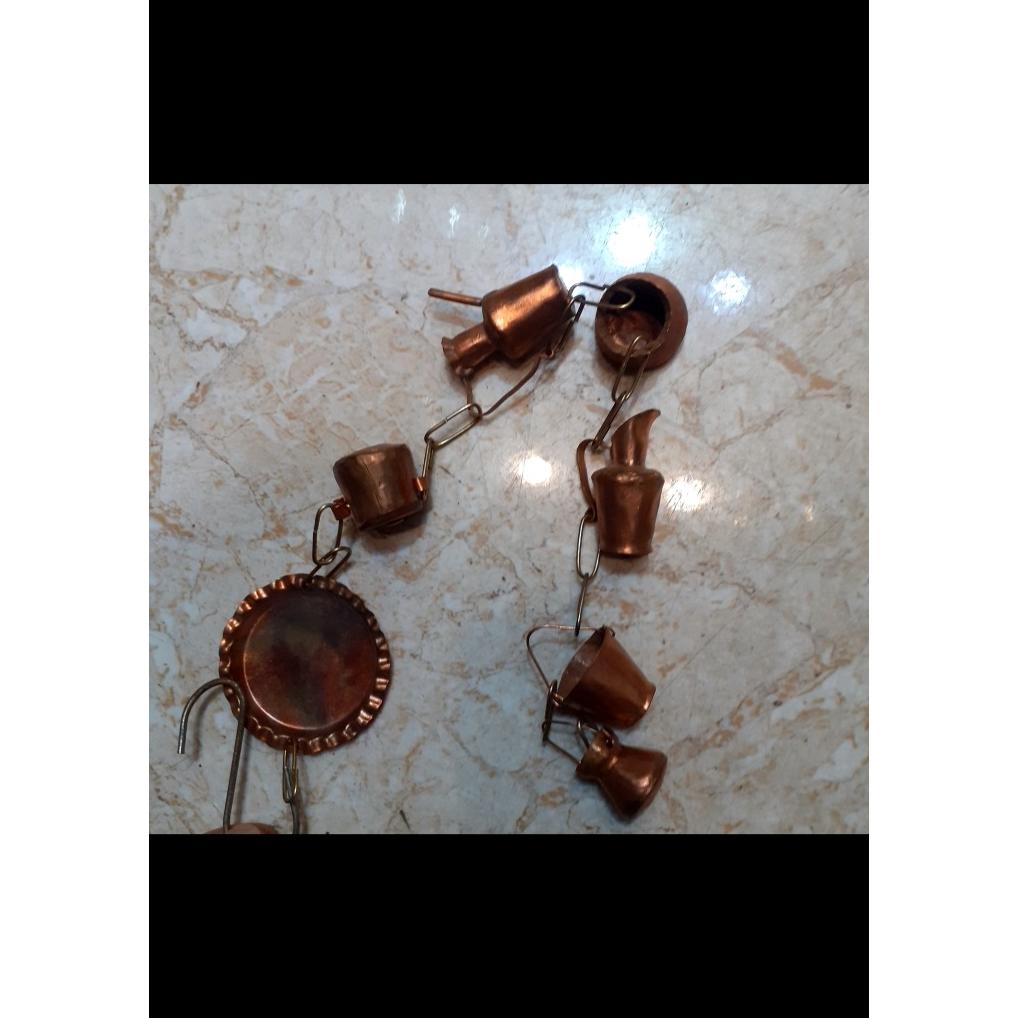 آویز 7 تایی مسی دستساز دکوری زیبا برای آشپزخانه