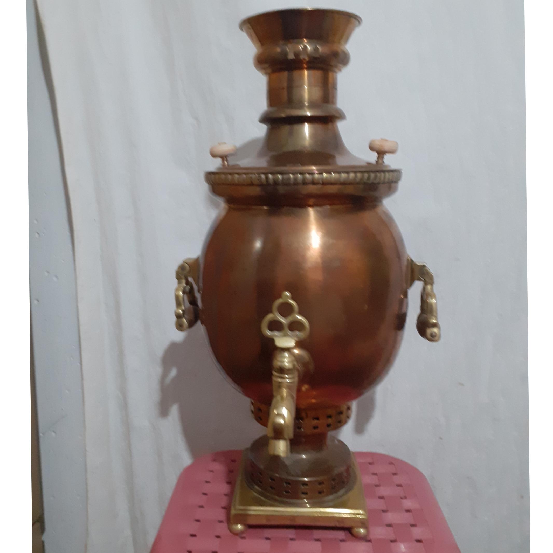 حراج سماور زغالی 8 لیتری مهردار دستساز بکر قدیمی