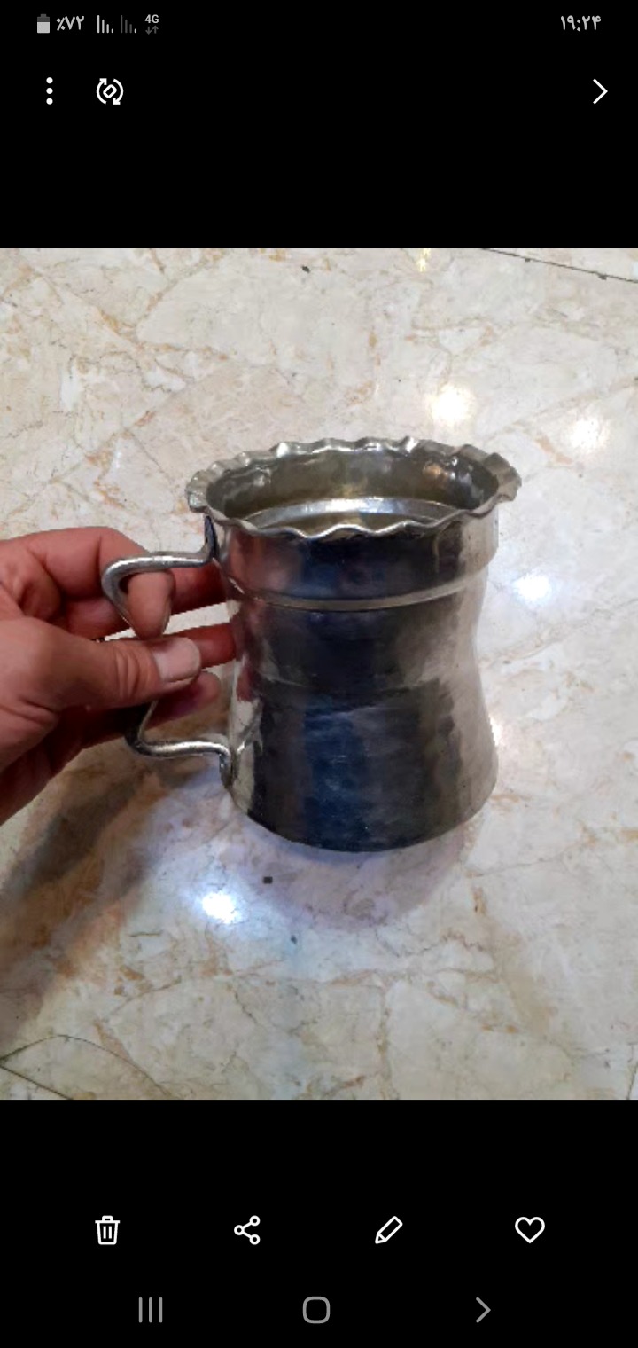 پارچ مسی دستساز پشت و رو قلع کاری شده
