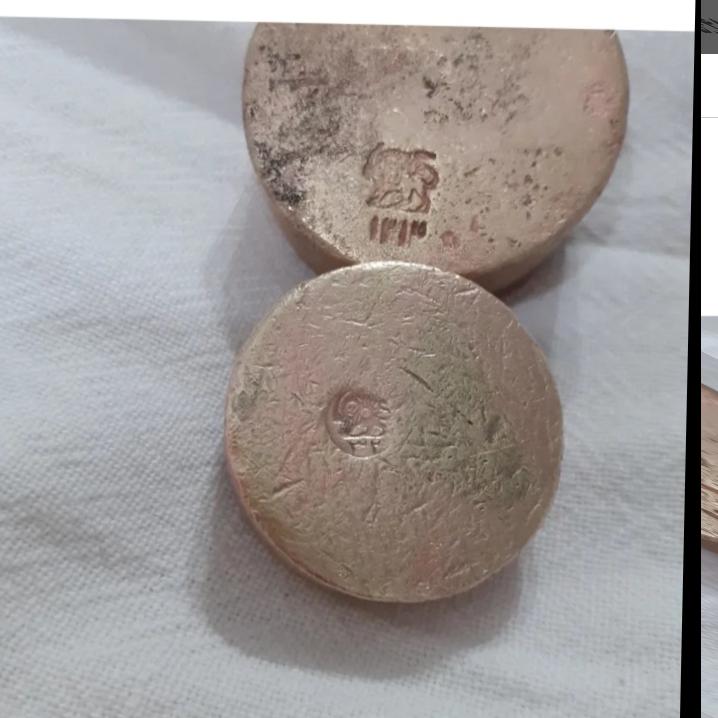 پک 2 تایی وزنه های قدیمی مهردار دوره قاجاری