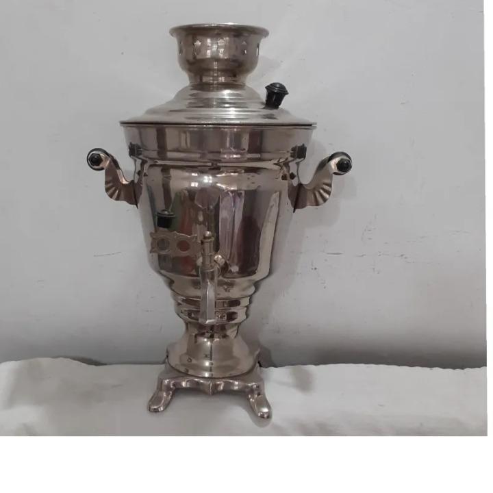 سماور 4 لیتری تمام برنجی برقی روسی قدیمی $136