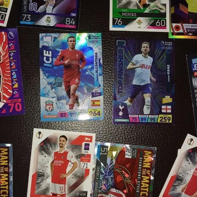 کارت های panini و match attax