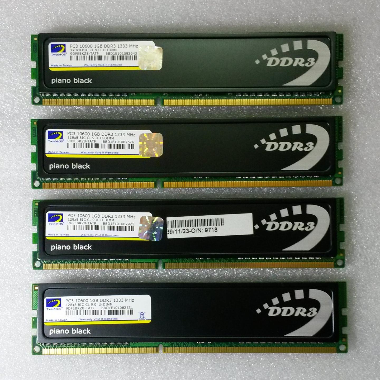 چهار عدد RAM TwinMos DDR3 1GB